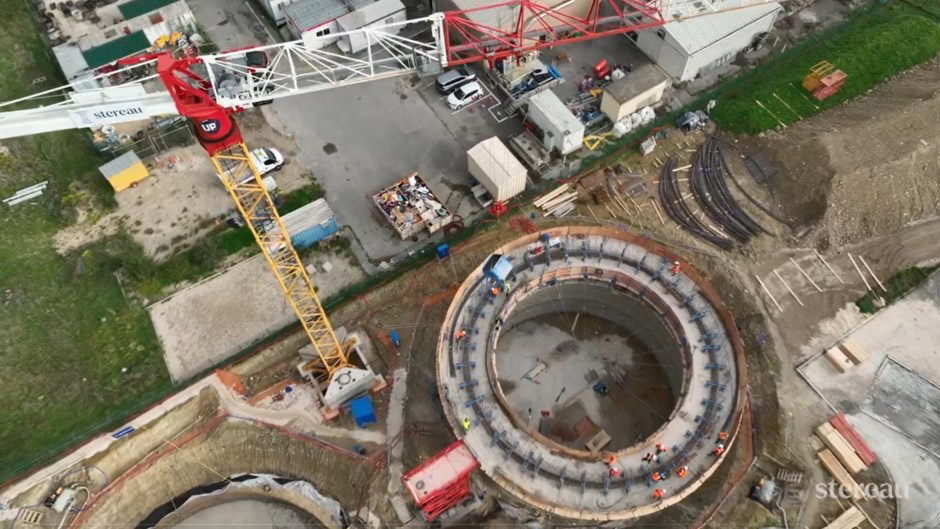 Chantier de l’unité de méthanisation de la station d’épuration de Saint-Thibault-des-Vignes (Seine-et-Marne)