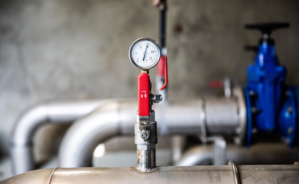 Détail d'un équipement dans une usine de traitement de l'eau